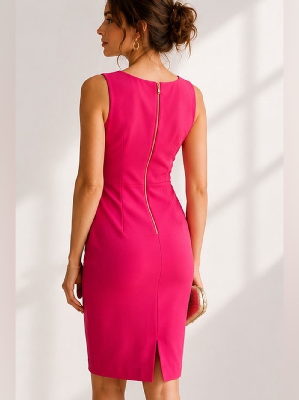 Eliza J Pink Cutout Neck Sheath Dress Size 8 Cocktail - Picture 2 of 11